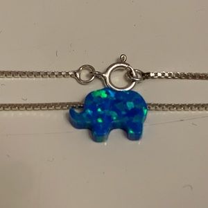 Adorable Blue Elephant Necklace